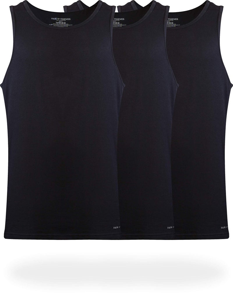 Pair of Thieves Men's 3 Pack Super Soft Tank Top, Black, Large - Image 1
